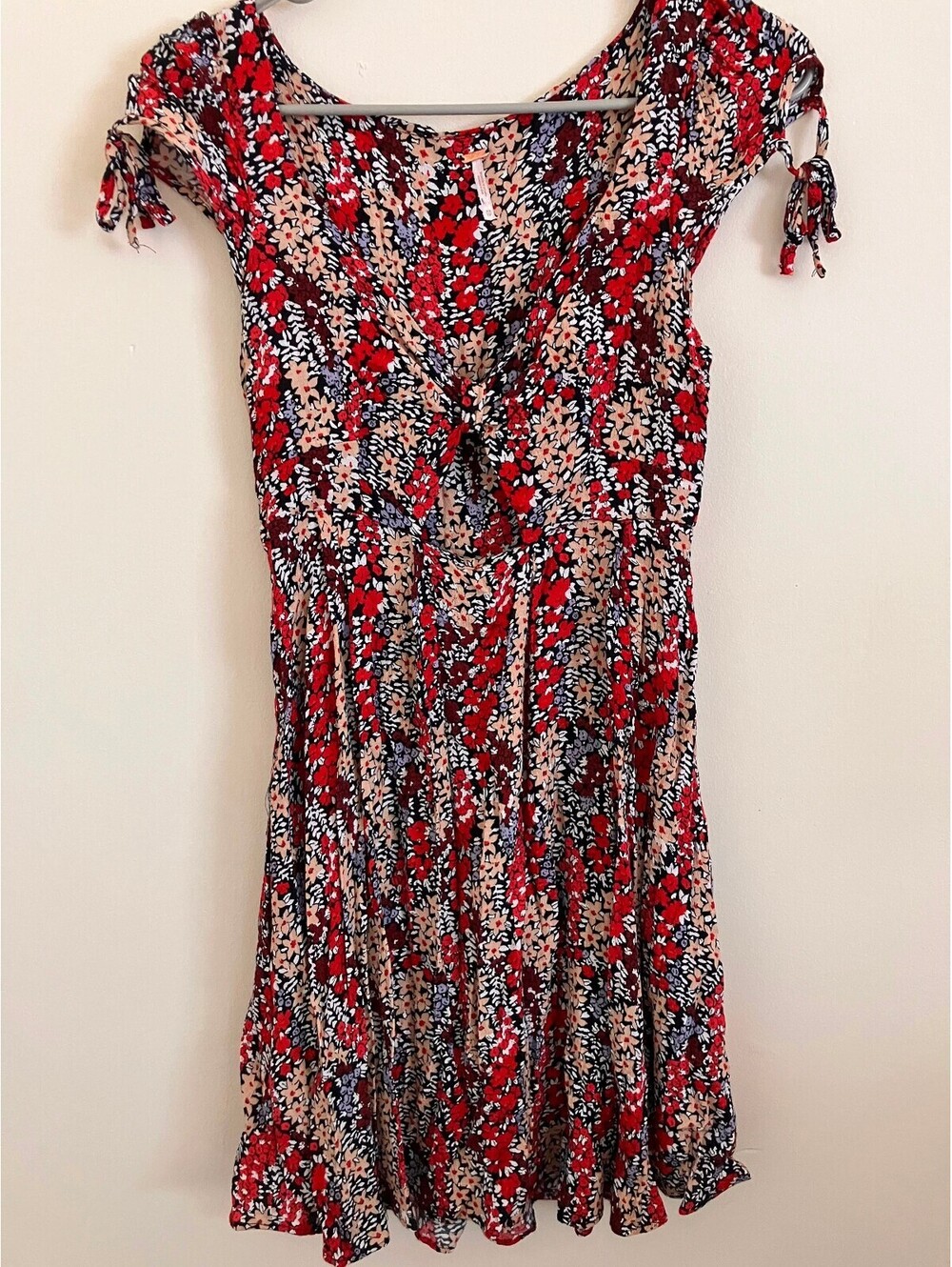 Free People Women's Red Floral Dress XS